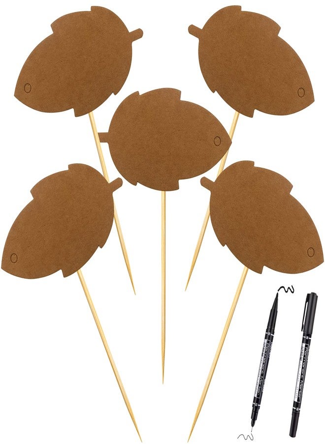 BLUETOP BLUE TOP 50 Pcs Cupcake Picks with Blank Toothpick Flags Cake Toppers Cheese Markers Buffet Labels for Wedding,Birthday Party,Dinner Decorations Supplies - Image 1